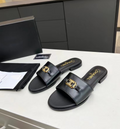 Chanel Mules Navy Blue Shiny Calfskin