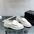 Chanel Moccasins White Quilted Calfskin