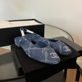 Chanel Slingbacks Blue Denim