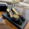 Chanel Slingbacks Black Quilted Calfskin