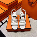 Hermes Mid - Sandal White Calfskin