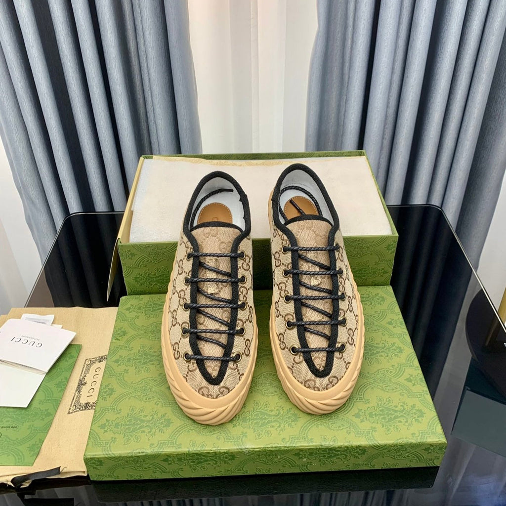 Gucci Unique Sneaker Thick-Sole Light Brown Canvas