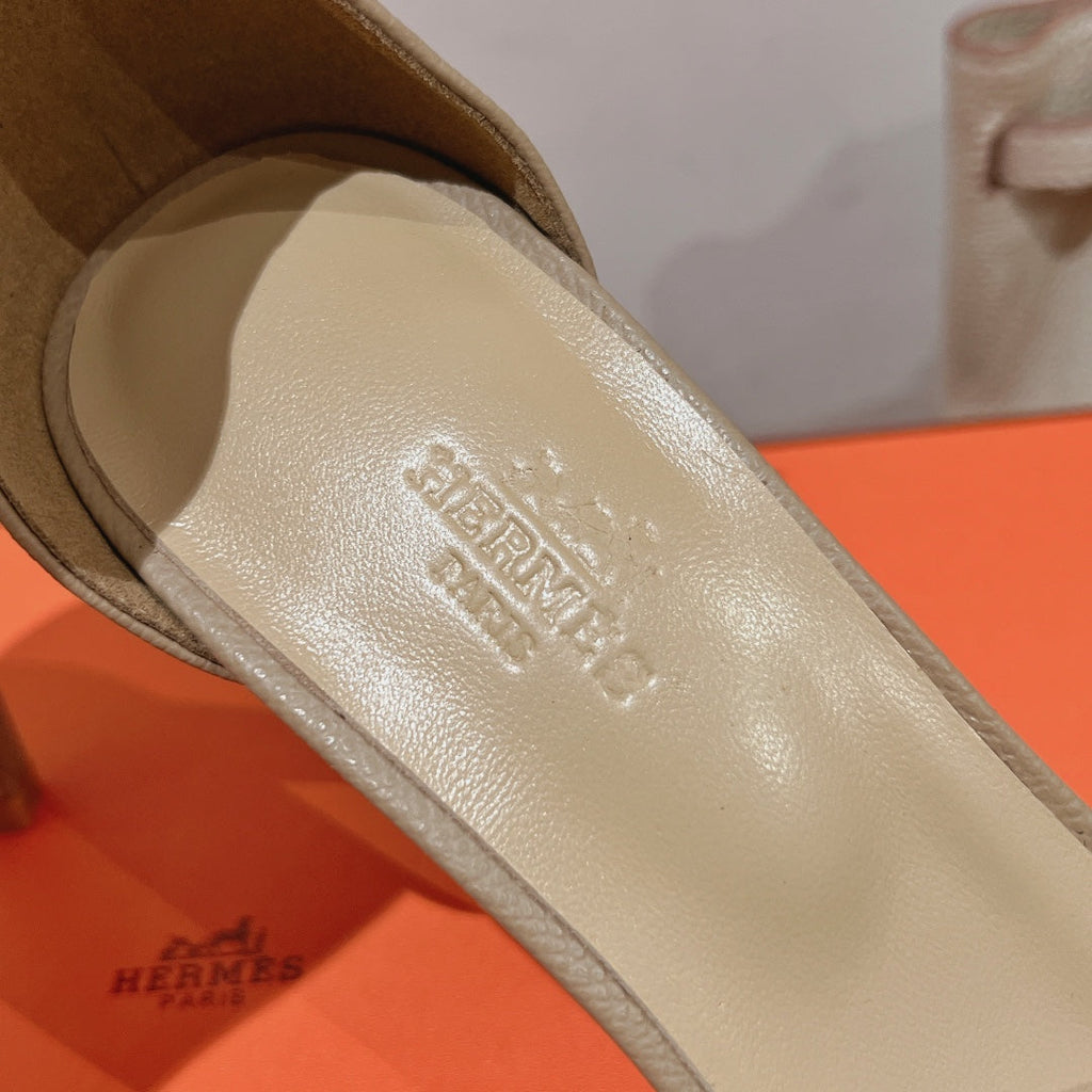 Hermes Premiere 105 Sandal in Sand Brown Calfskin