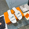 Hermes Giulia Sandal White Calfskin