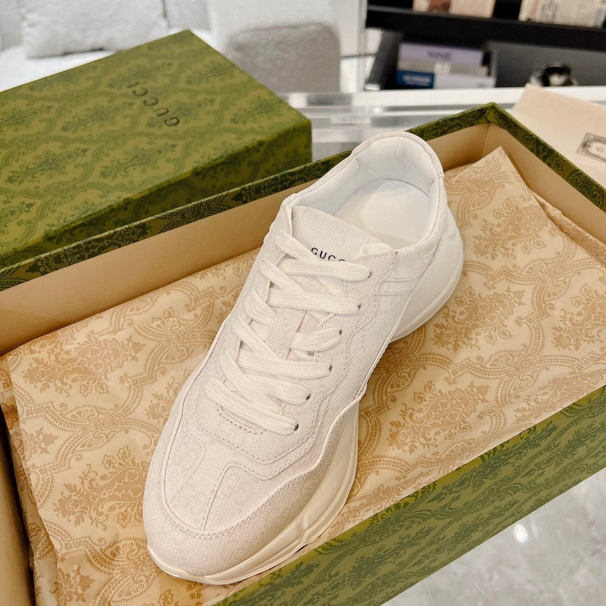 Gucci 100 Rhyton Sneaker Creamy White