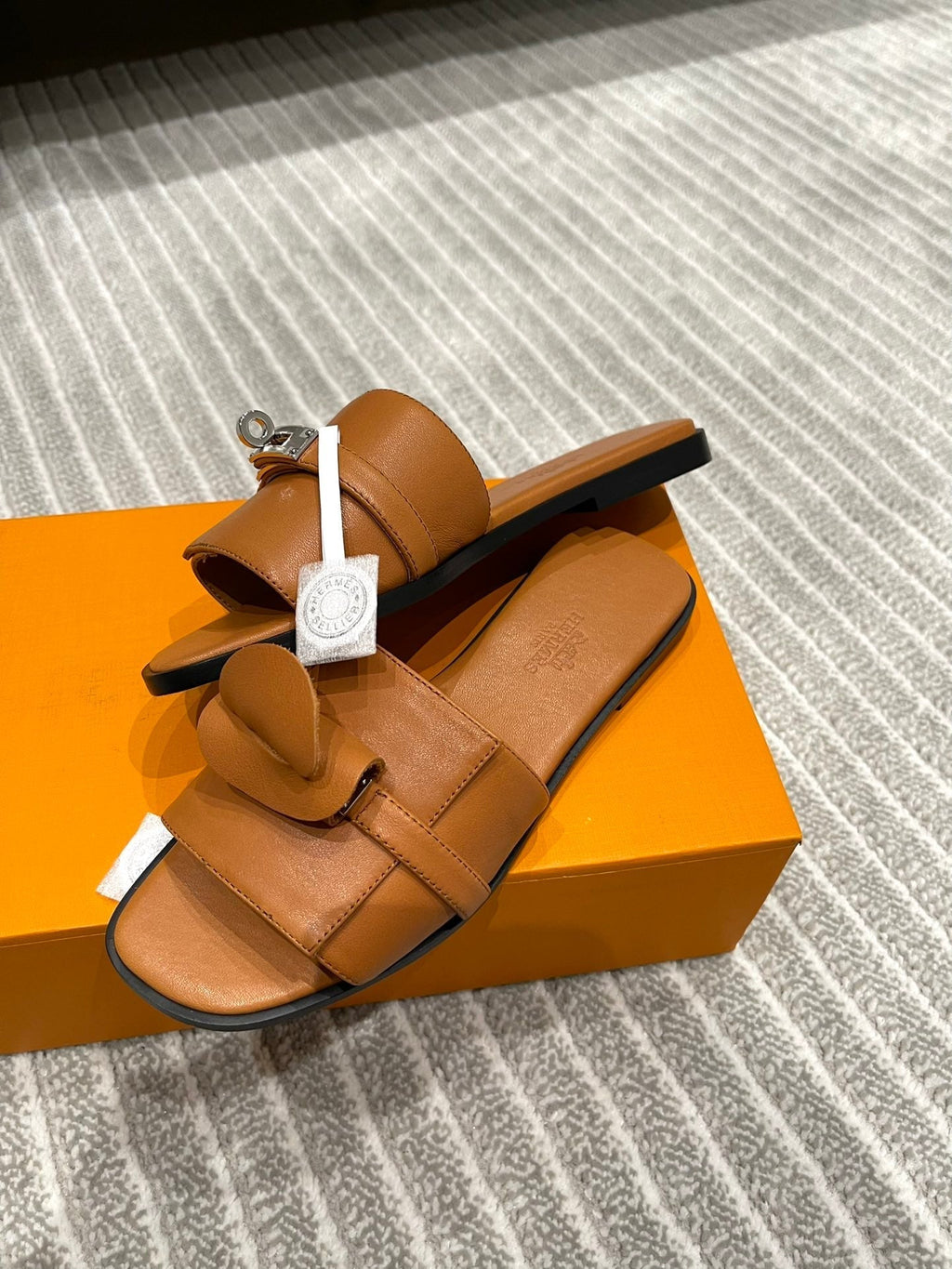 Hermes Gabriel Sandal Caramel Calfskin
