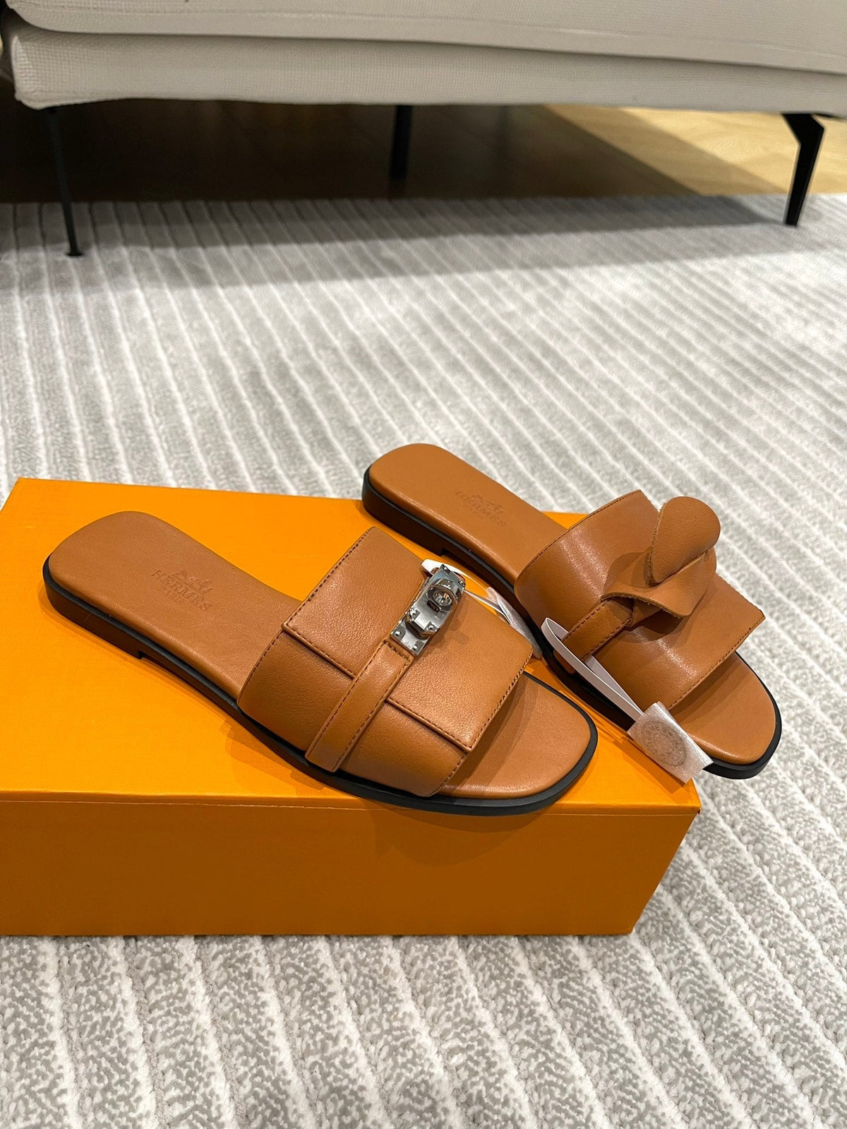 Hermes Gabriel Sandal Caramel Calfskin