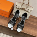 Hermes H - Classic Sandal 125 Black Mix White Lambskin