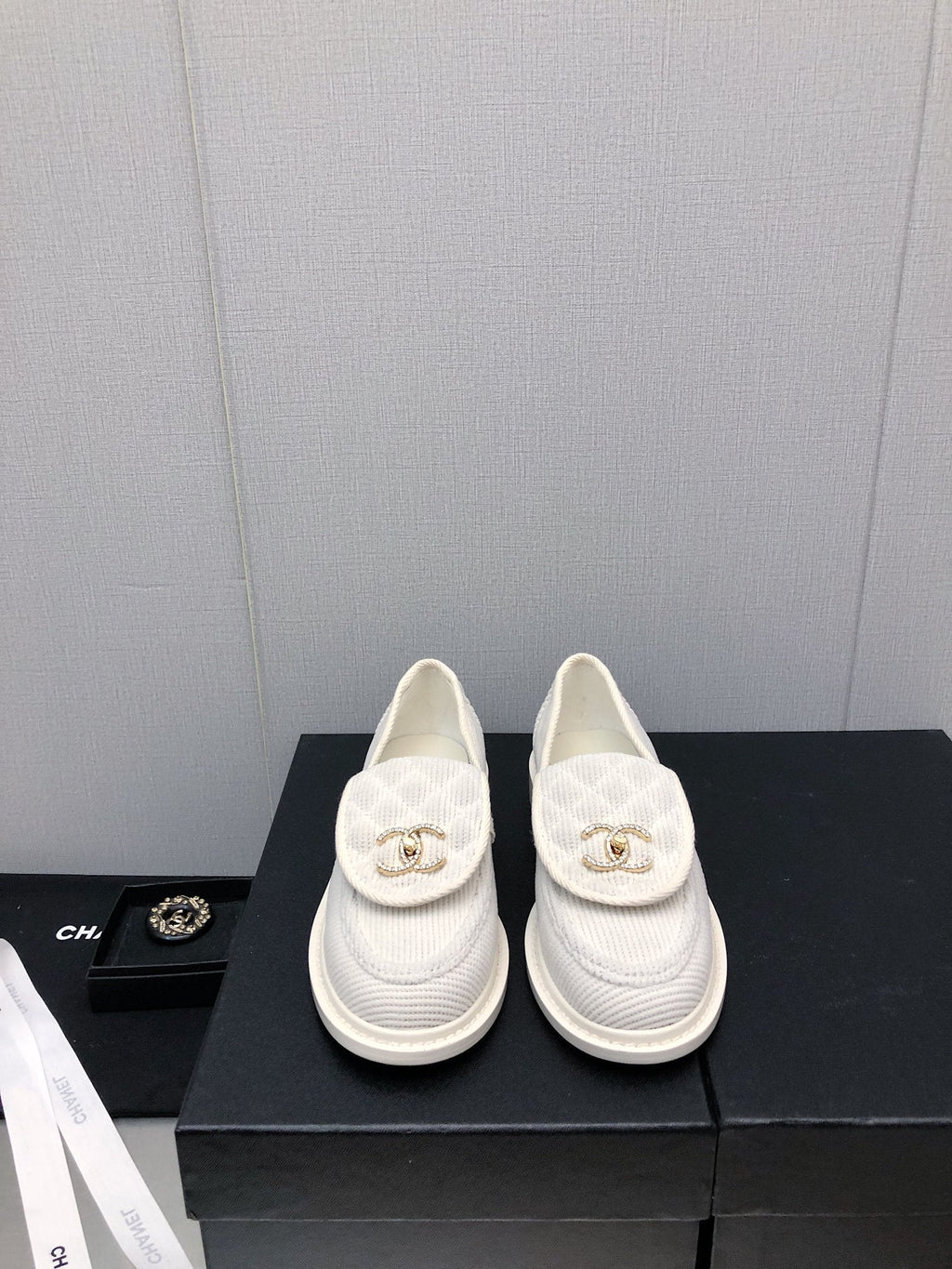 Chanel Moccasins White Denim 40mm