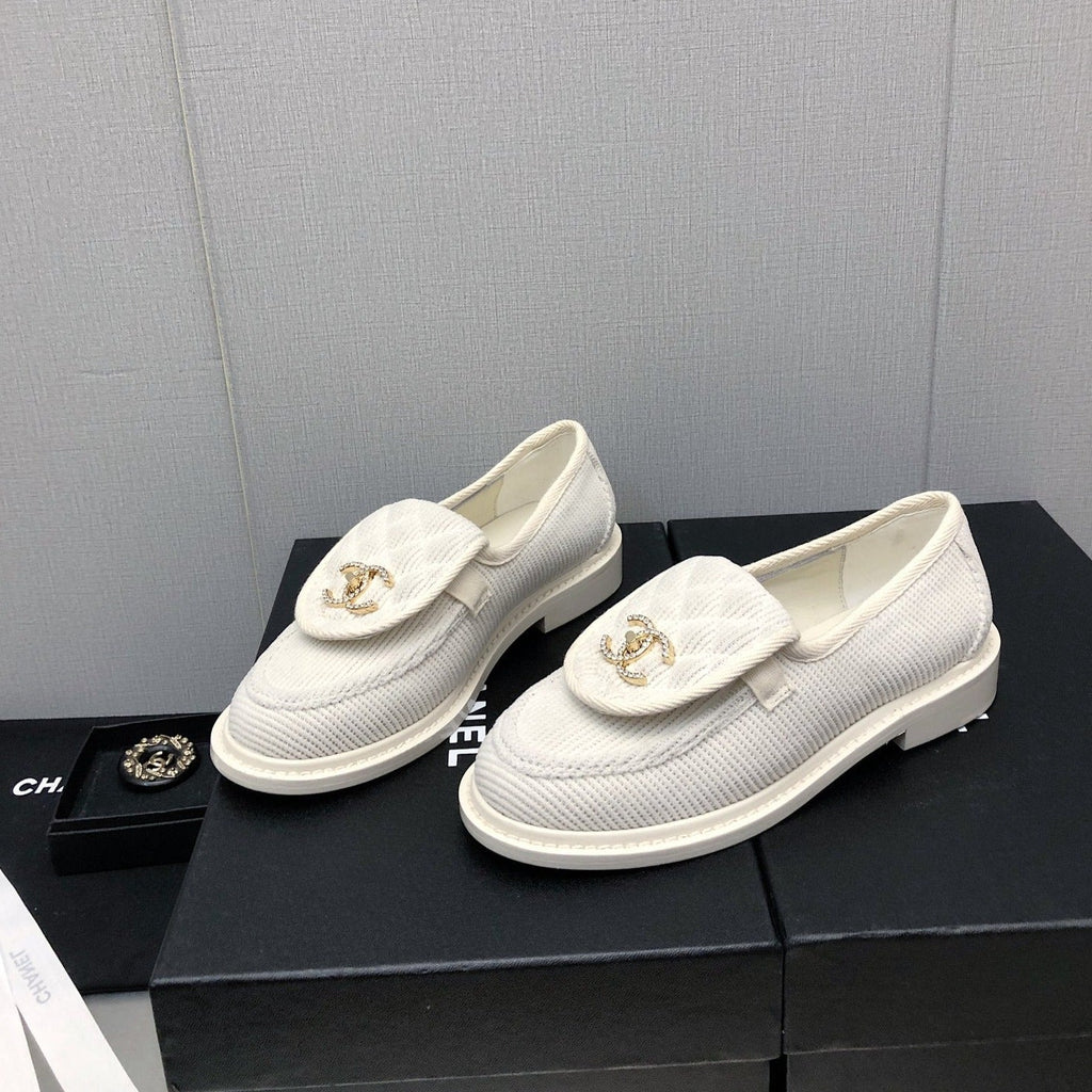 Chanel Moccasins White Denim 40mm