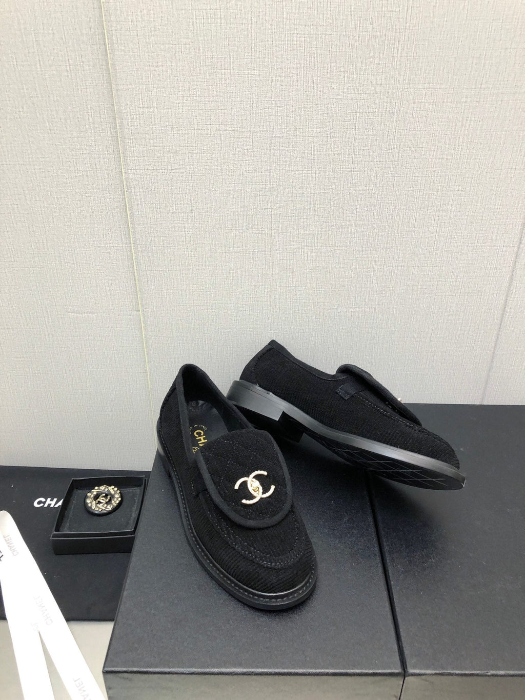 Chanel Moccasins Black Denim 40mm