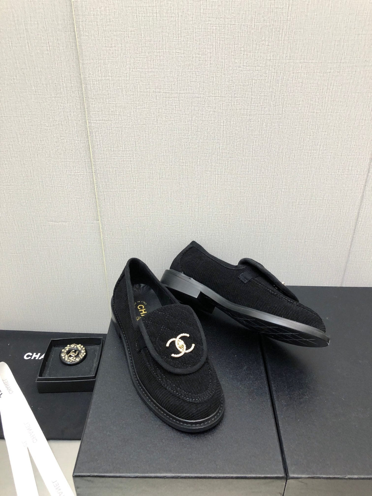 Chanel Moccasins Black Denim 40mm