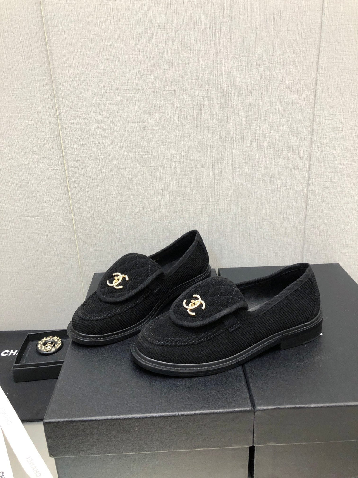 Chanel Moccasins Black Denim 40mm