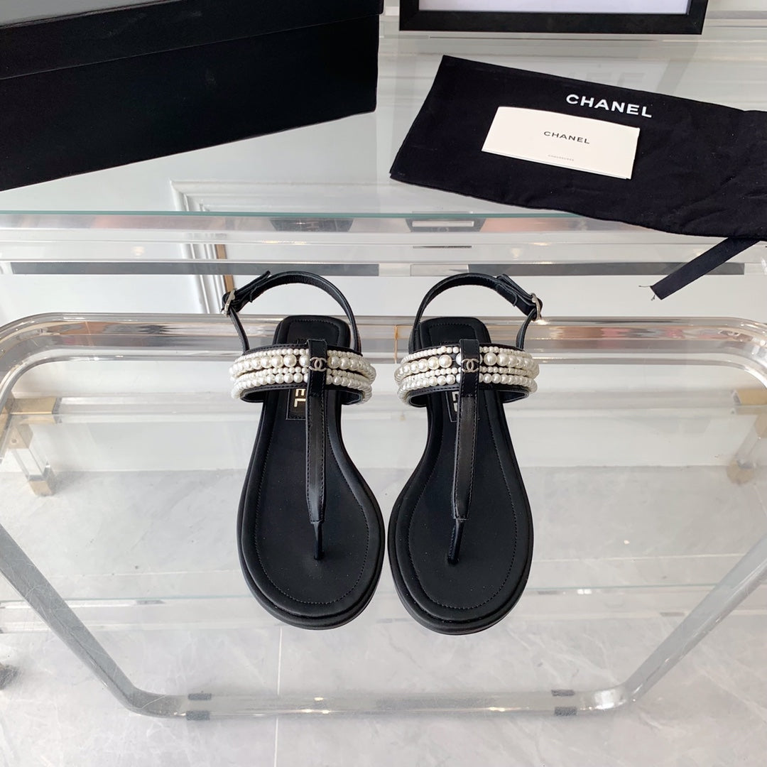 Chanel Slingbacks Black Lambs