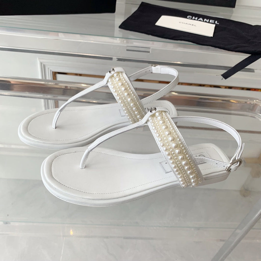 Chanel Slingbacks White Lambs