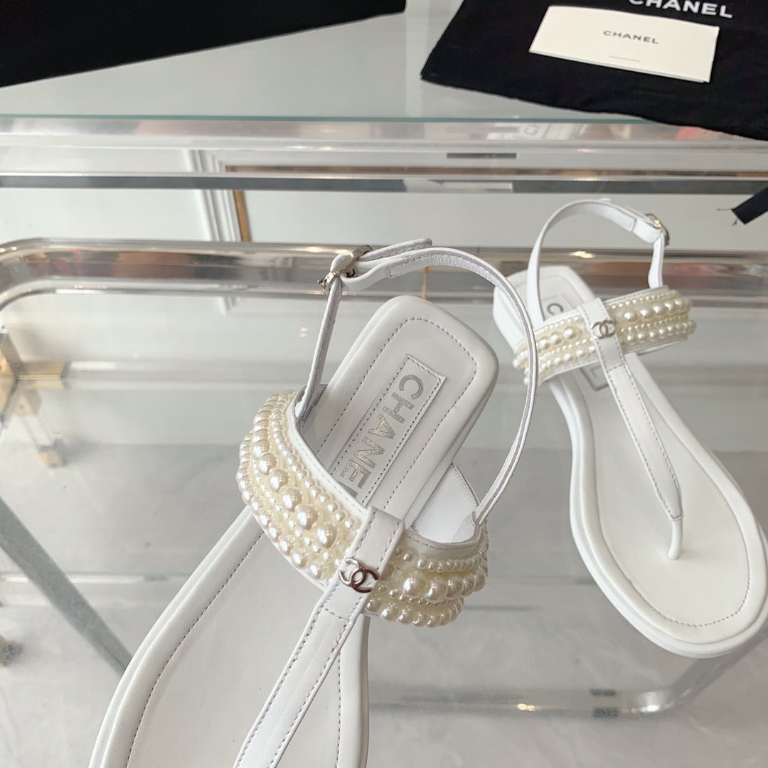 Chanel Slingbacks White Lambs