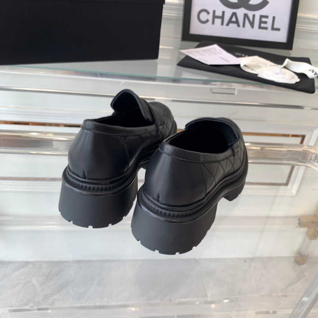 Chanel Moccasins Black 1 Calfskin