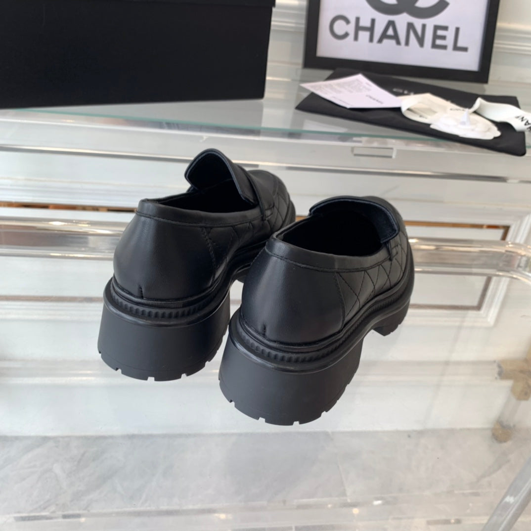 Chanel Moccasins Black 1 Calfskin