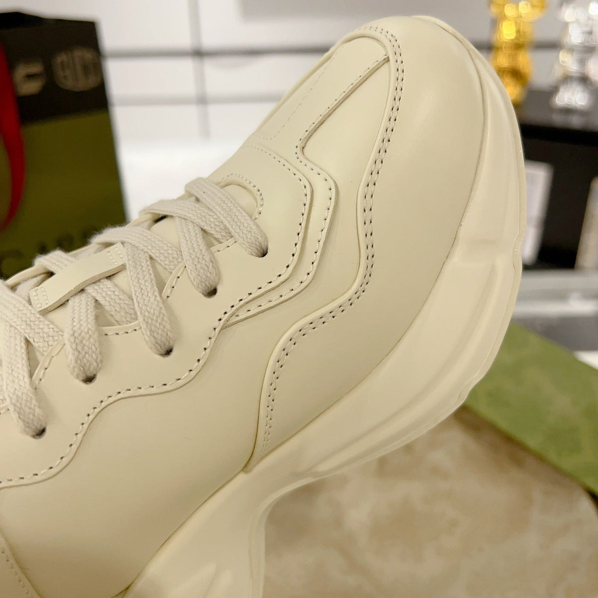 Gucci Rhyton Trainer Leather White Black