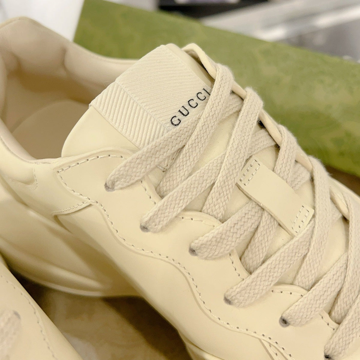 Gucci Rhyton Trainer Leather White Black