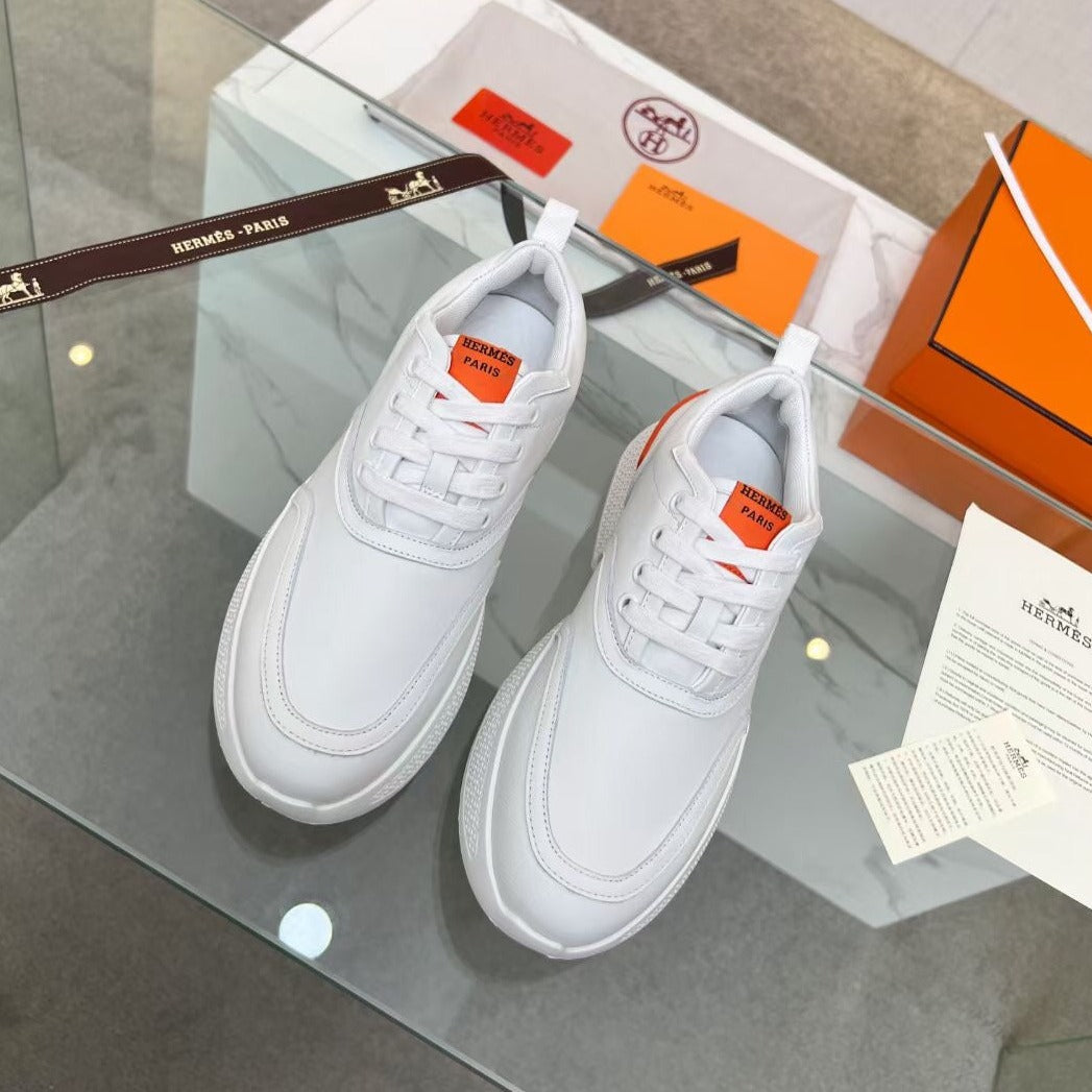Hermes Giga Sneaker Orange Mix White Calfskin