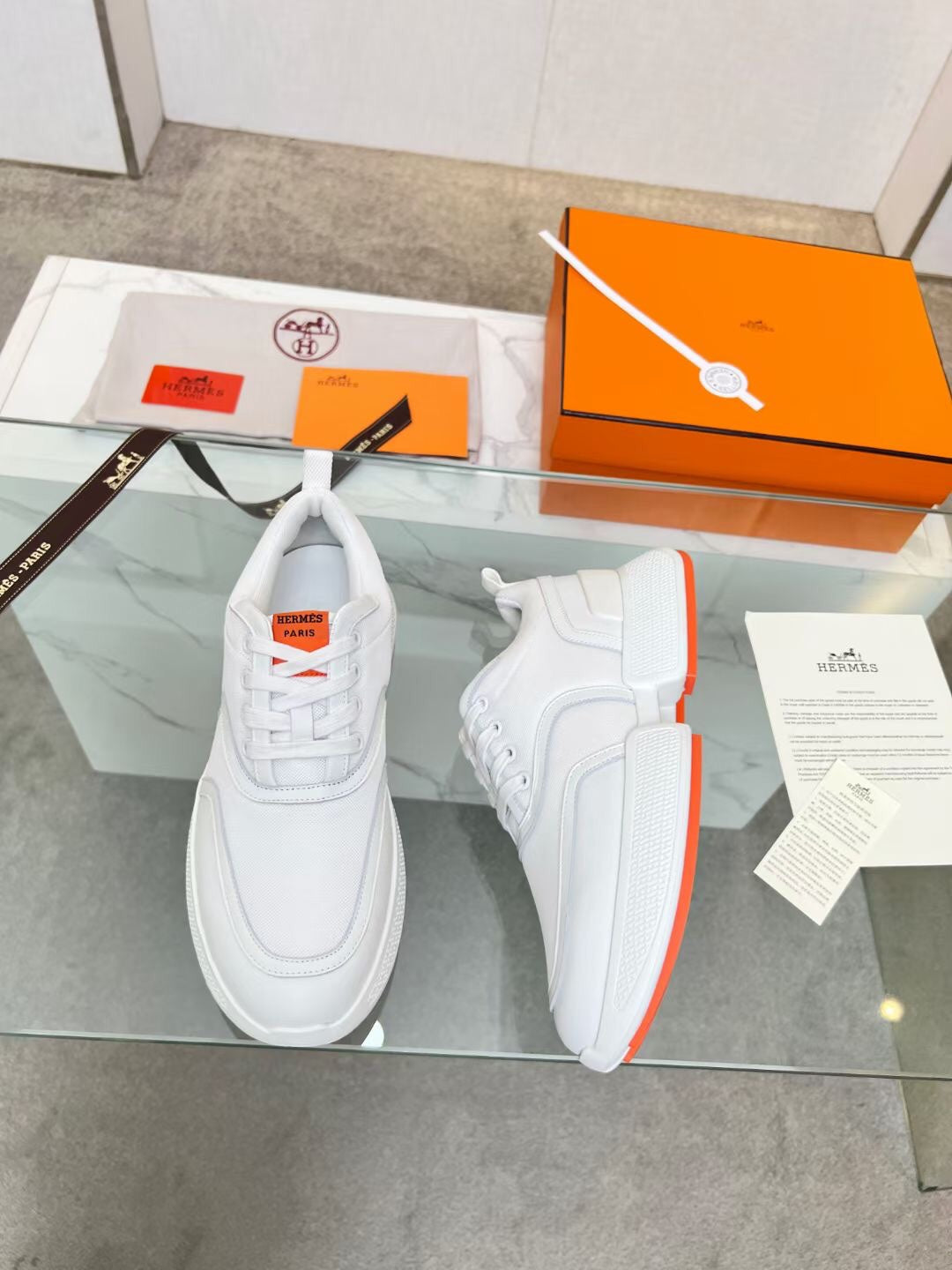 Hermes Giga Sneaker White Calfskin