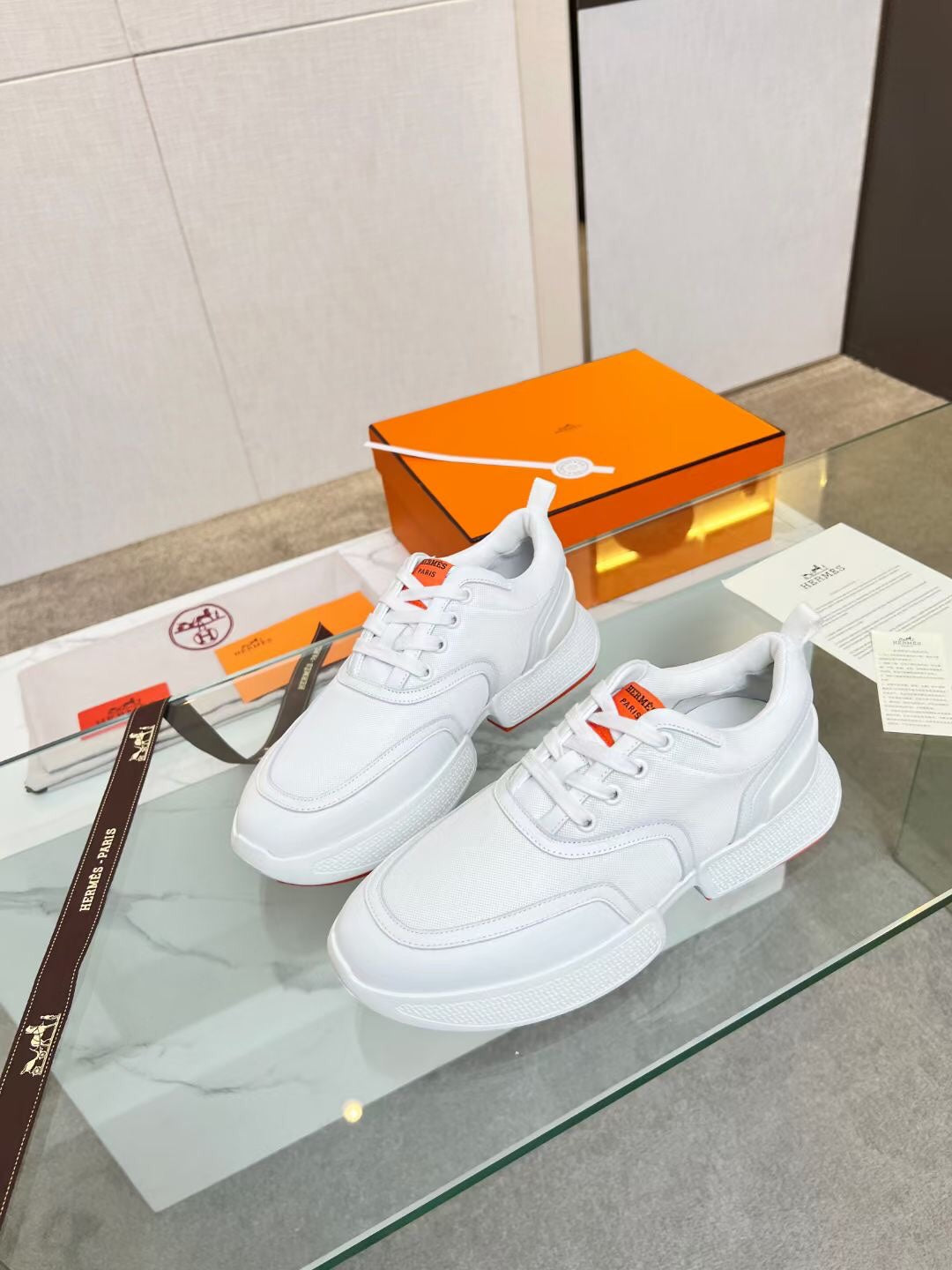 Hermes Giga Sneaker White Calfskin