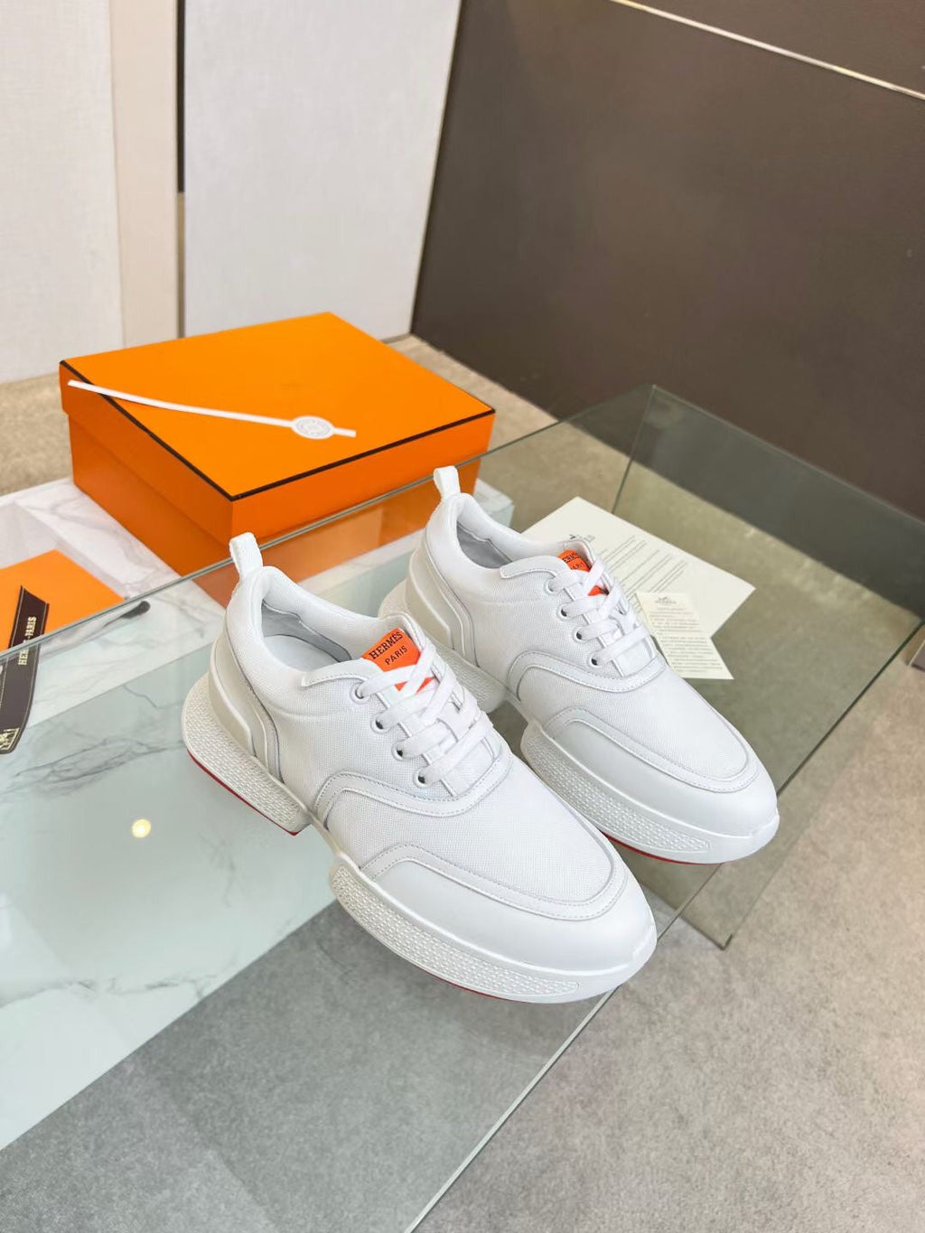 Hermes Giga Sneaker White Calfskin