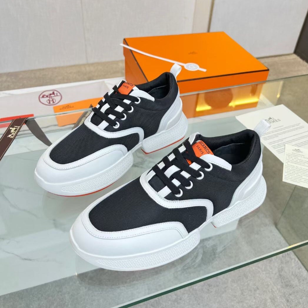 Hermes Giga Sneaker Black Mix White Calfskin