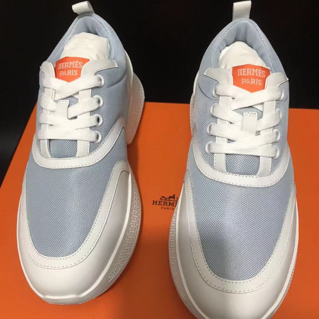 Hermes Giga Sneaker Bright Gray Mix White Calfskin
