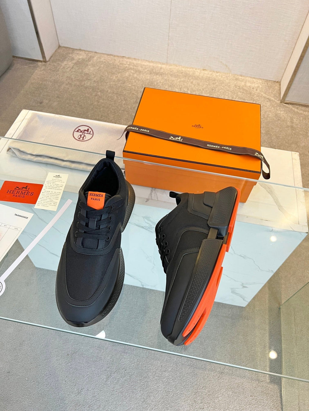 Hermes Giga Sneaker Black Calfskin