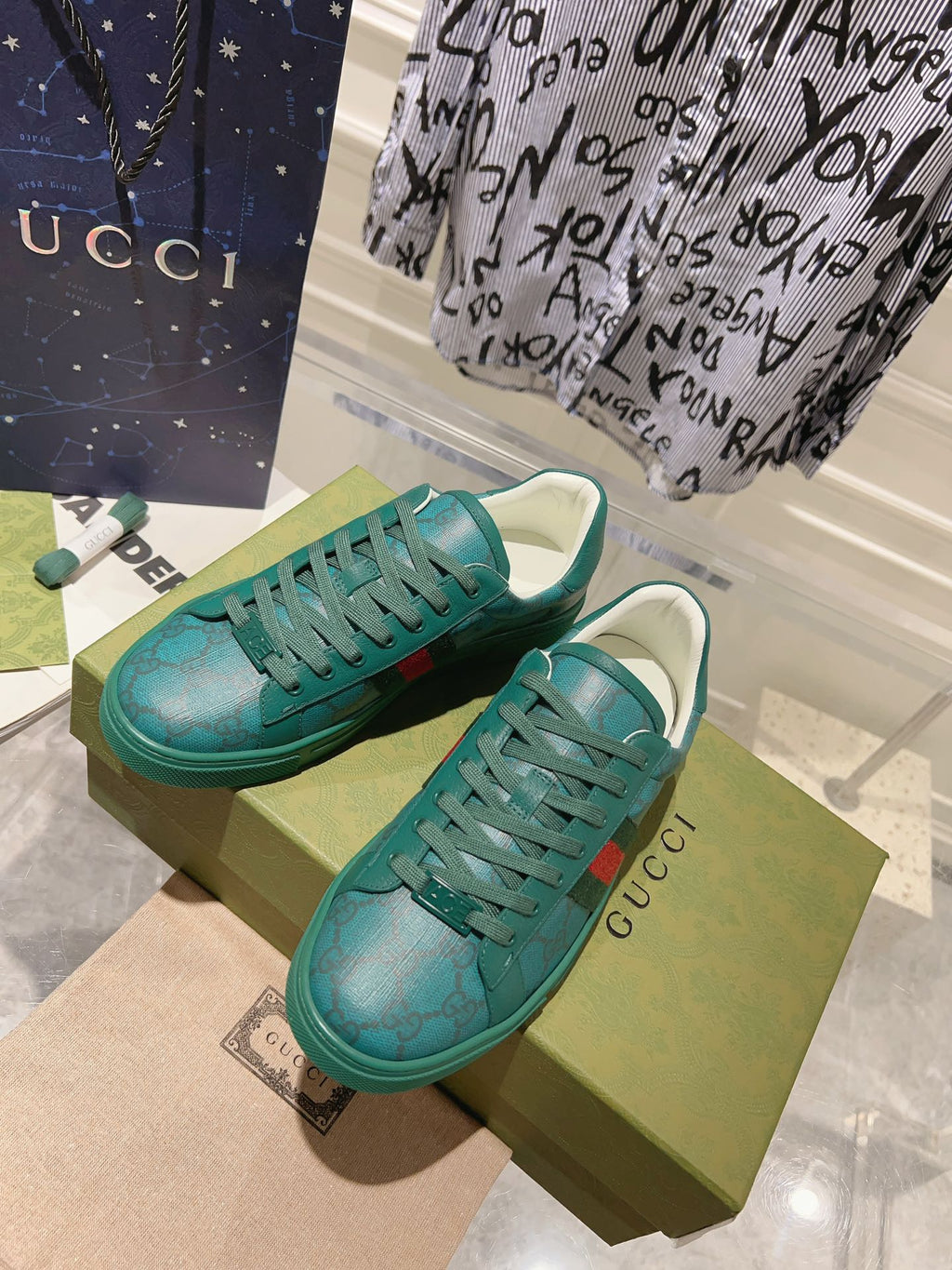 Gucci Ace Supreme Trainer Ocean Calfskin
