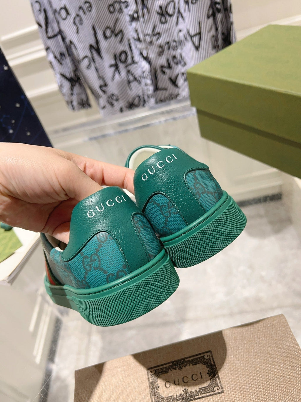 Gucci Ace Supreme Trainer Ocean Calfskin