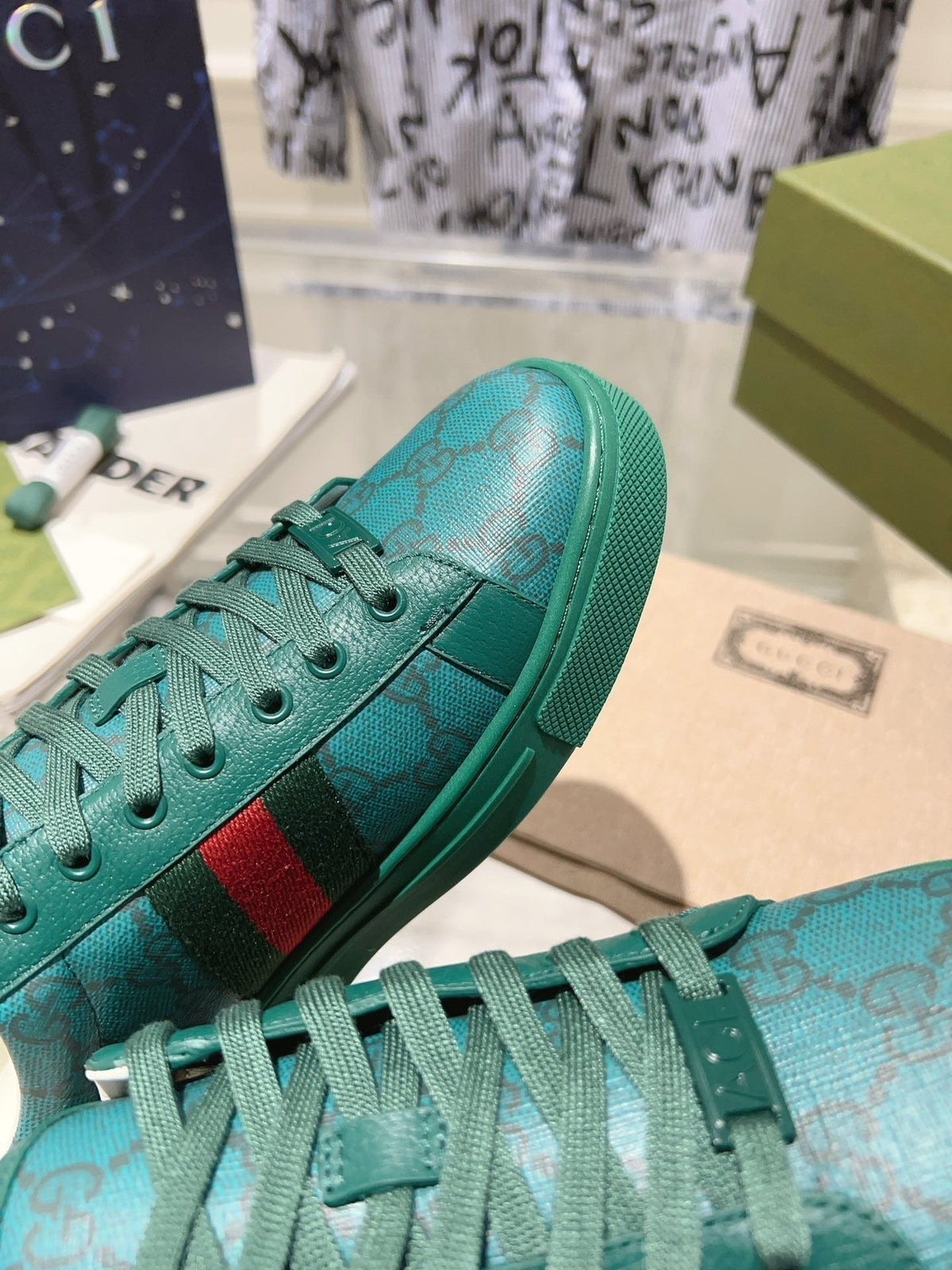 Gucci Ace Supreme Trainer Ocean Calfskin