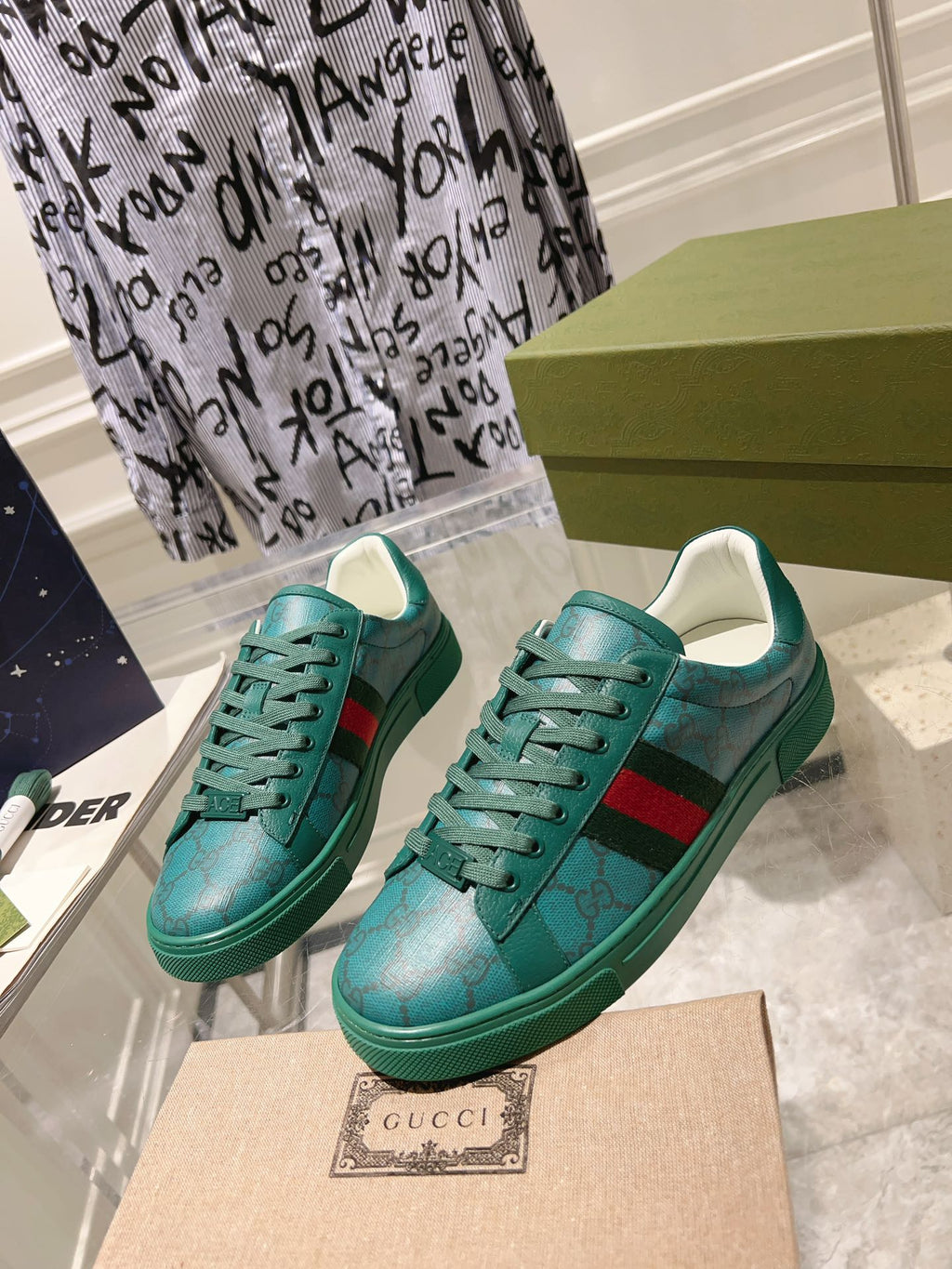 Gucci Ace Supreme Trainer Ocean Calfskin