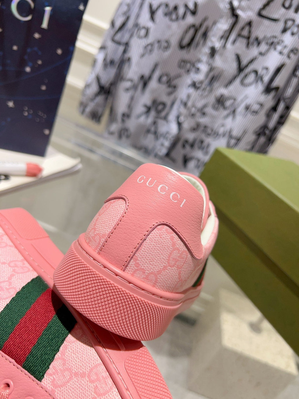 Gucci Ace Supreme Trainer Bright Pink Calfskin