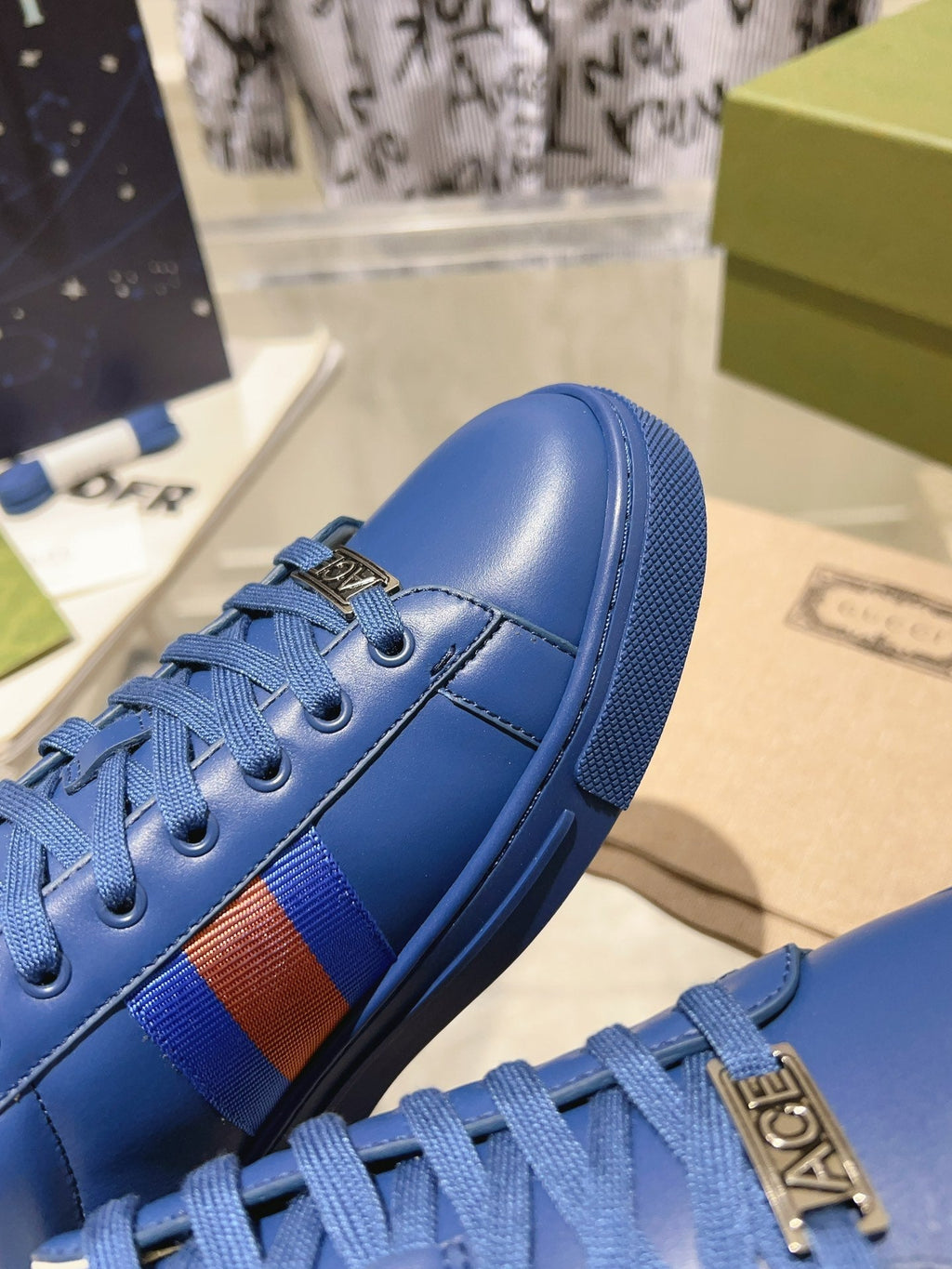 Gucci Ace Supreme Trainer Azure Calfskin