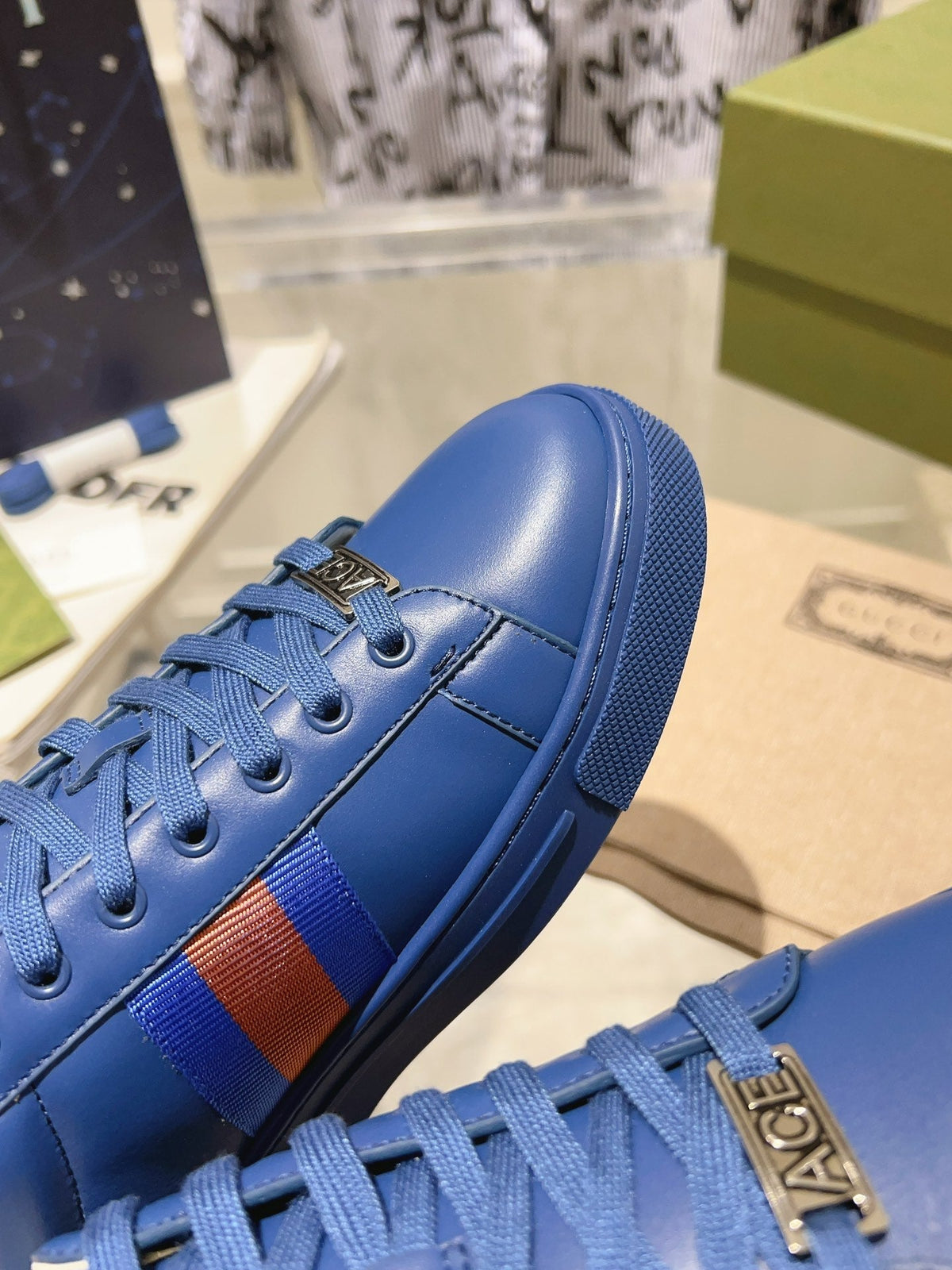 Gucci Ace Supreme Trainer Azure Calfskin