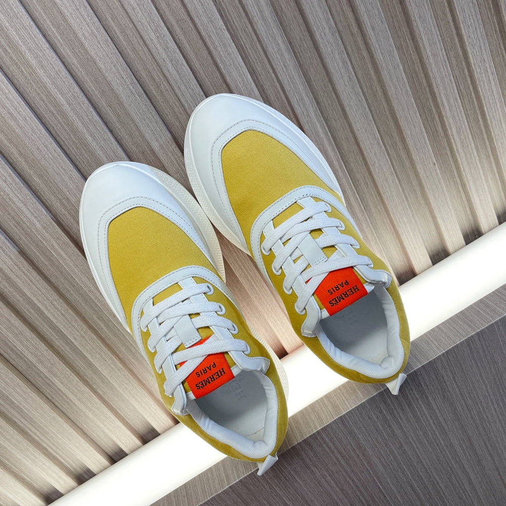 Hermes Giga Sneaker Yellow Mix White Calfskin