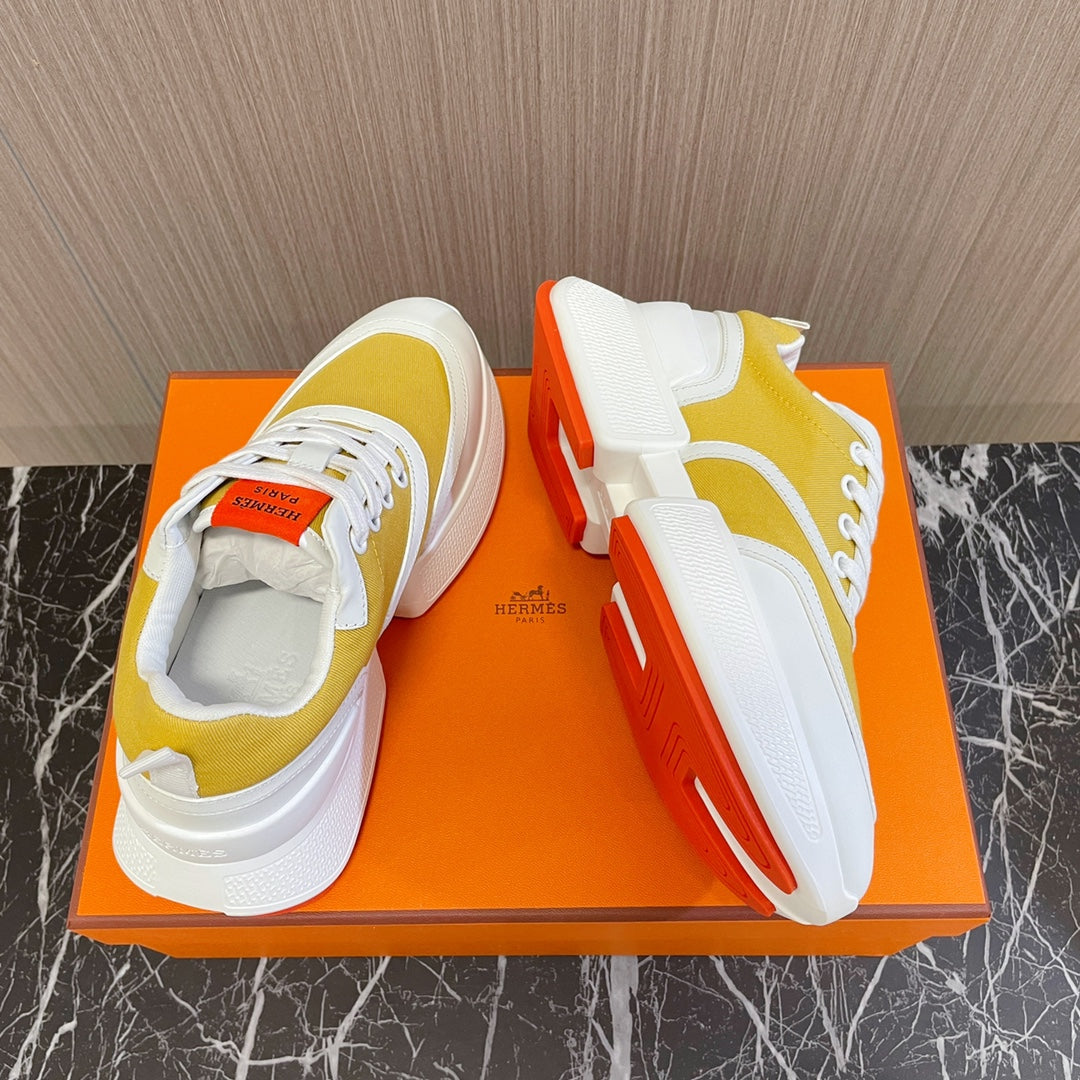 Hermes Giga Sneaker Yellow Mix White Calfskin
