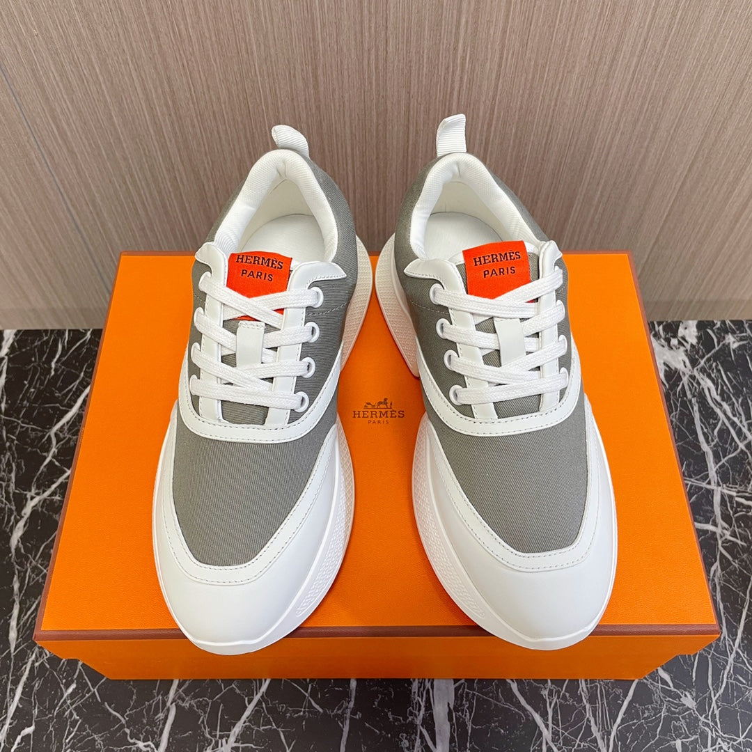 Hermes Giga Sneaker Gray Mix White Calfskin