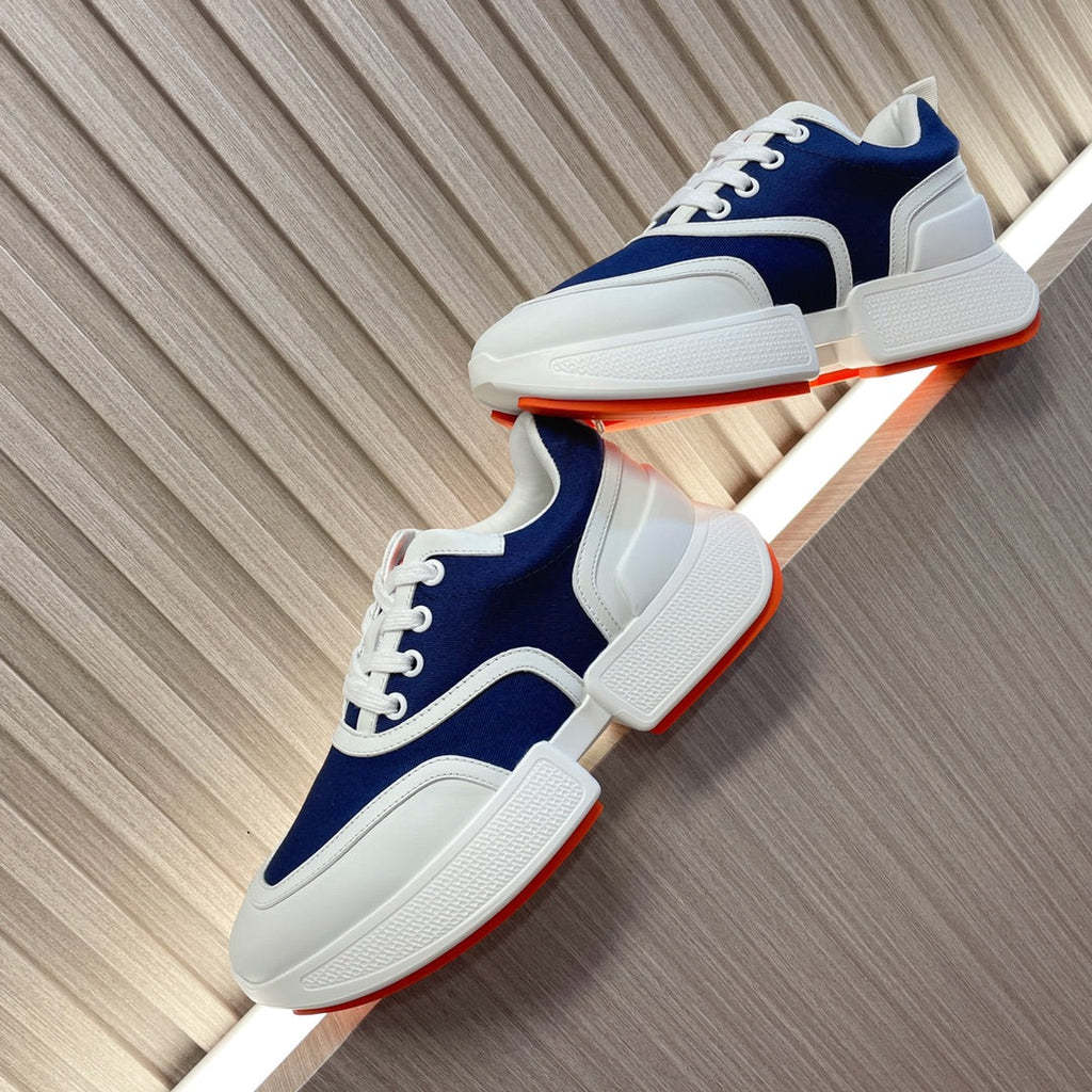 Hermes Giga Sneaker Navy Mix White Calfskin