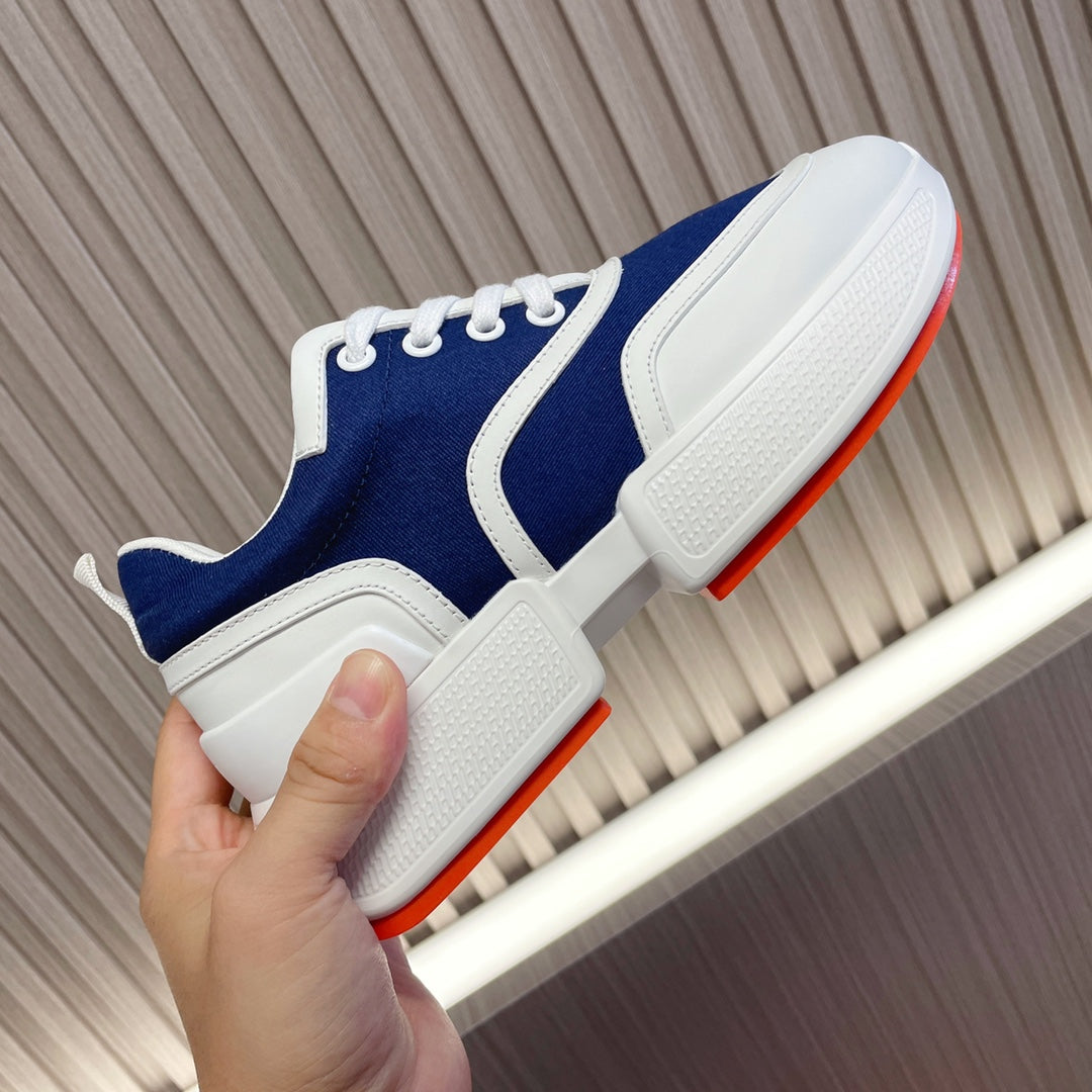 Hermes Giga Sneaker Navy Mix White Calfskin