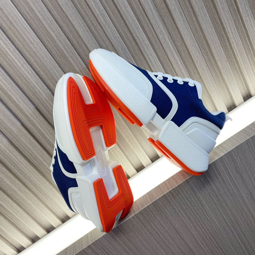 Hermes Giga Sneaker Navy Mix White Calfskin