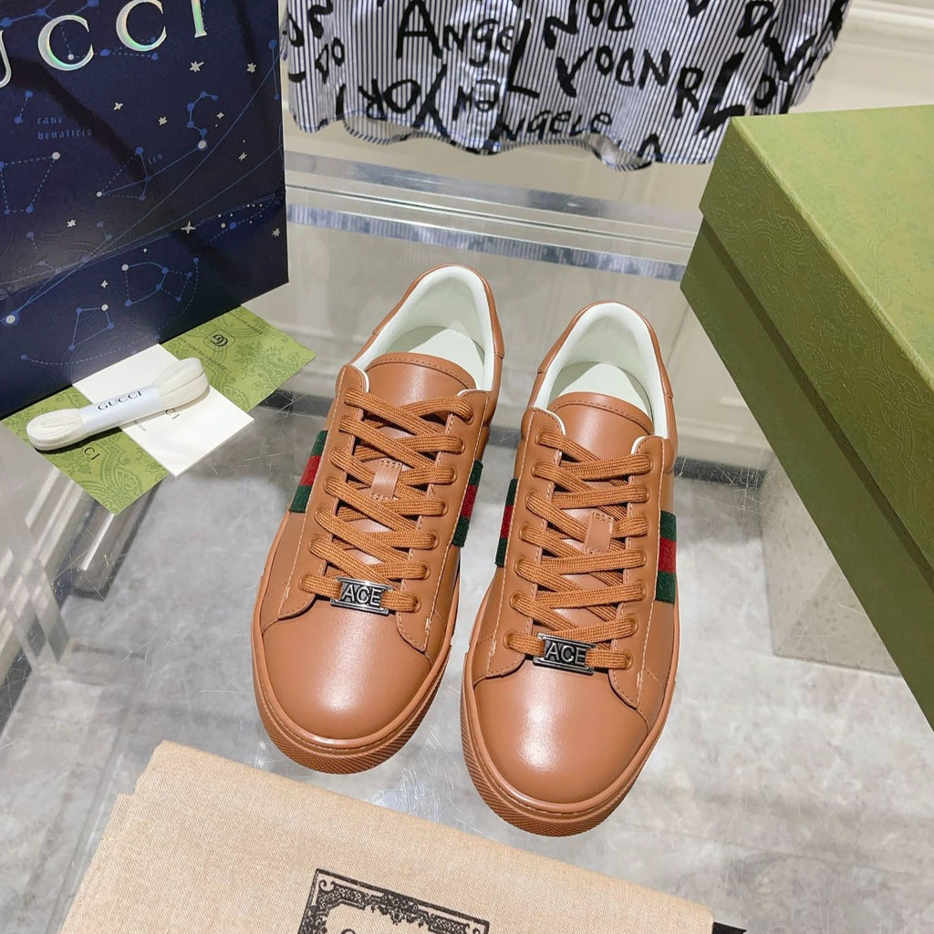 Gucci Ace Supreme Trainer Tawny Calfskin