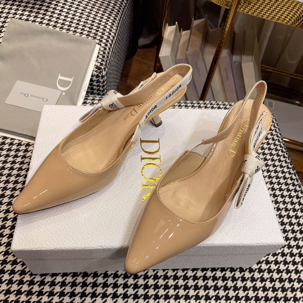 Dior J'A Slingback Pumps in Beige Calfskin