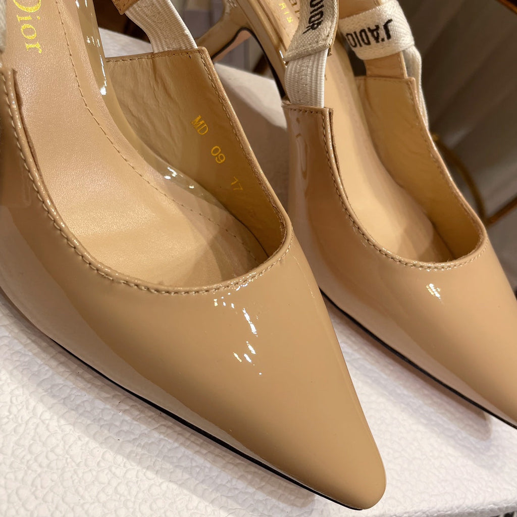 Dior J'A Slingback Pumps in Beige Calfskin