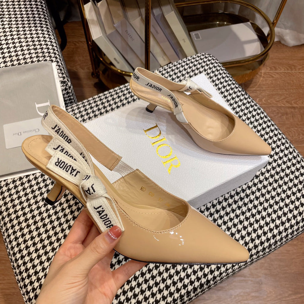 Dior J'A Slingback Pumps in Beige Calfskin