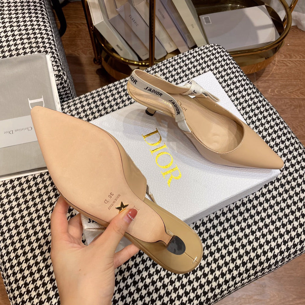 Dior J'A Slingback Pumps in Beige Calfskin