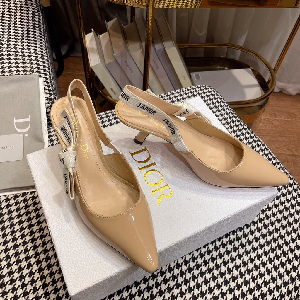Dior J'A Slingback Pumps in Beige Calfskin